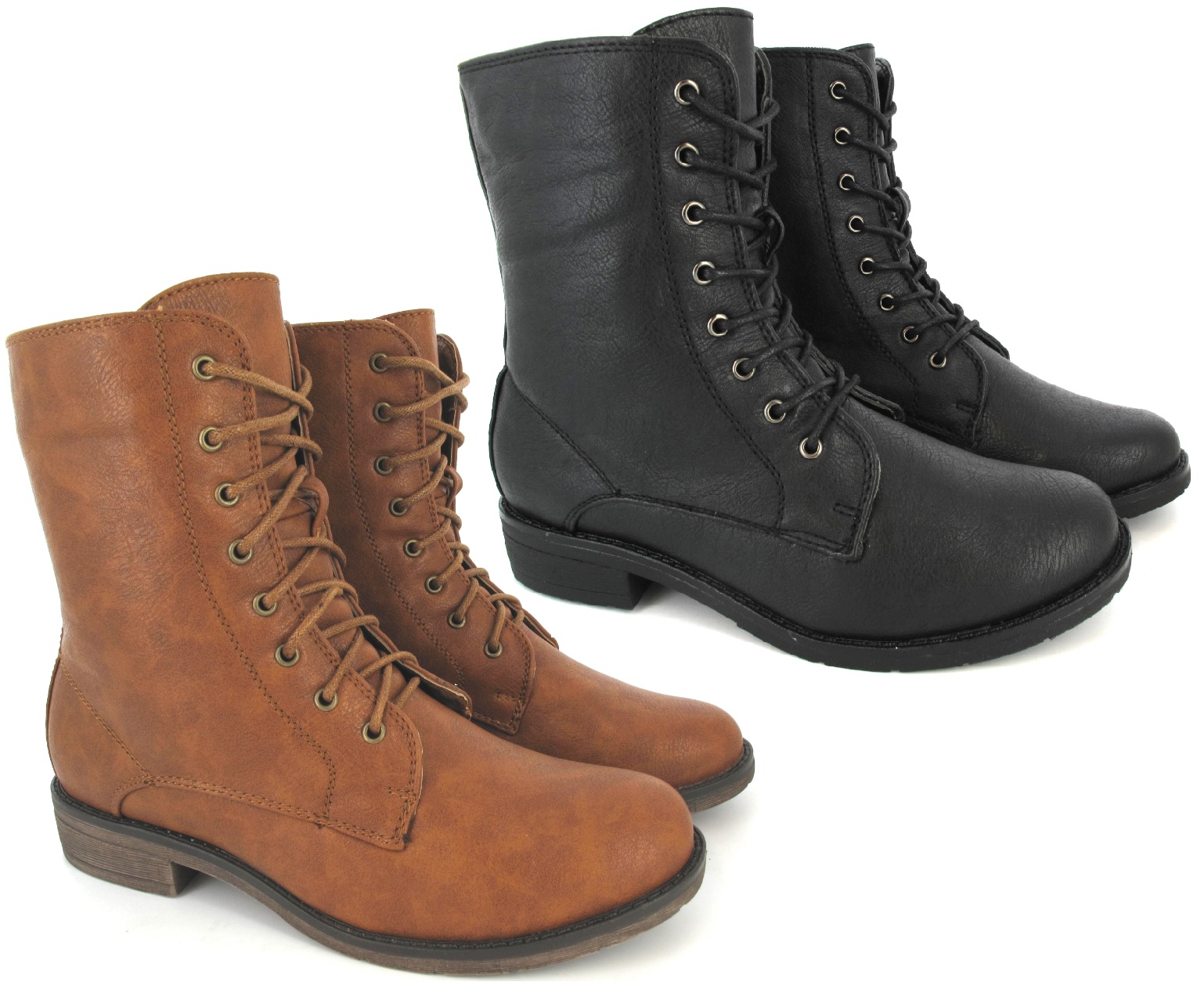 WOMENS LADIES ANKLE BOOTS MILITARY ARMY LACE UP WINTER COMBAT BOOTS